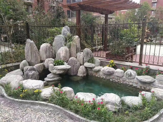 克孜勒苏柯尔克孜庭院假山鱼池制作视频