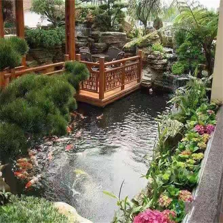 克孜勒苏柯尔克孜别墅庭院景观设计鱼池